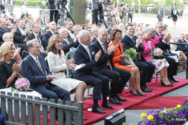 Madeleine de Suède et ses parents lors de la prise de présidence de la Suède le 1er juillet 2009