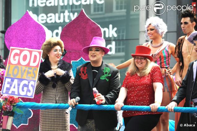 Boy George lors de la Gay Pride à Londres, le 4 juillet 2009