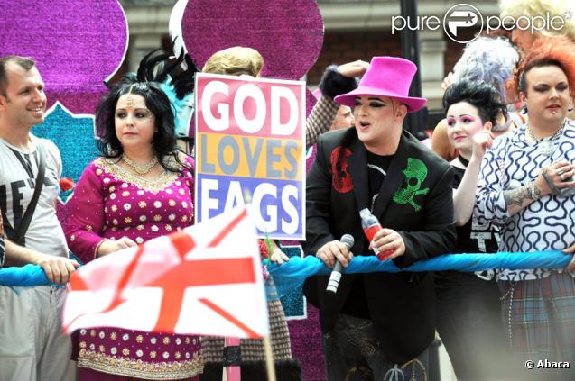 Boy George lors de la Gay Pride à Londres, le 4 juillet 2009