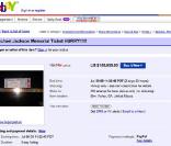 Annonce d'enchères sur Ebay, pour une invitation à l'hommage rendu à Michael Jackson le 7 juillet, au Staples Center de L.A