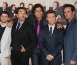 Jerry Ferrara, Jeremy Piven, Adrian Grenier, Kevin Connolly et Kevin Dillon, au Paramount Pictures Studios de Los Angeles, à l'occasion de la soirée de lancement de la sixième saison de la série 