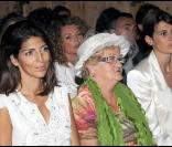 Hoda Roche, Eliette la grand-mère de Laetitia et Alexandra Pastor, la femme de David Hallyday lors de la journée de baptême de Joy à Gstaad en Suisse le 5 juillet 2009
