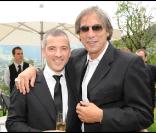 Bruno Putzulu et Stéphane Ferrara lors de la journée de baptême de Joy à Gstaad en Suisse le 5 juillet 2009