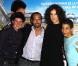 Jérémy Denisty, Djamel Bensalah, Valérie Lemercier et Samy Seghir, lors de l"avant-première de  Neuilly-sa-Mère , au Gaumont Marignan, à Paris, le 23 juillet 2009 !