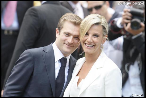 Laurence Ferrari et Renaud Capuçon, le jour de leur mariage, le 3 juillet 2009.