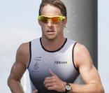 Jenson Button lors du triathlon de Londres, en août 2009