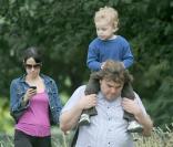 Jack Black avec sa femme Tanya et son fils aîné Samuel à Londres le 15 août 2009
