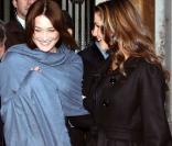 Carla Bruni et Rania de Jordanie à Paris le 5 avril 2008