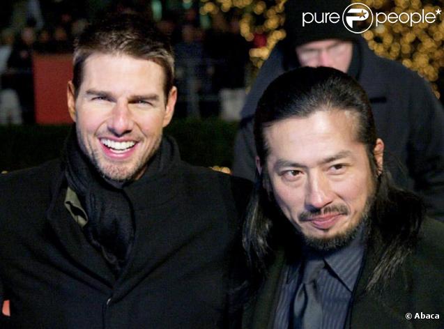 Hiroyuki Sanada et Tom Cruise en janvier 2004 pour la première à Berlin du Dernier Samouraï 
