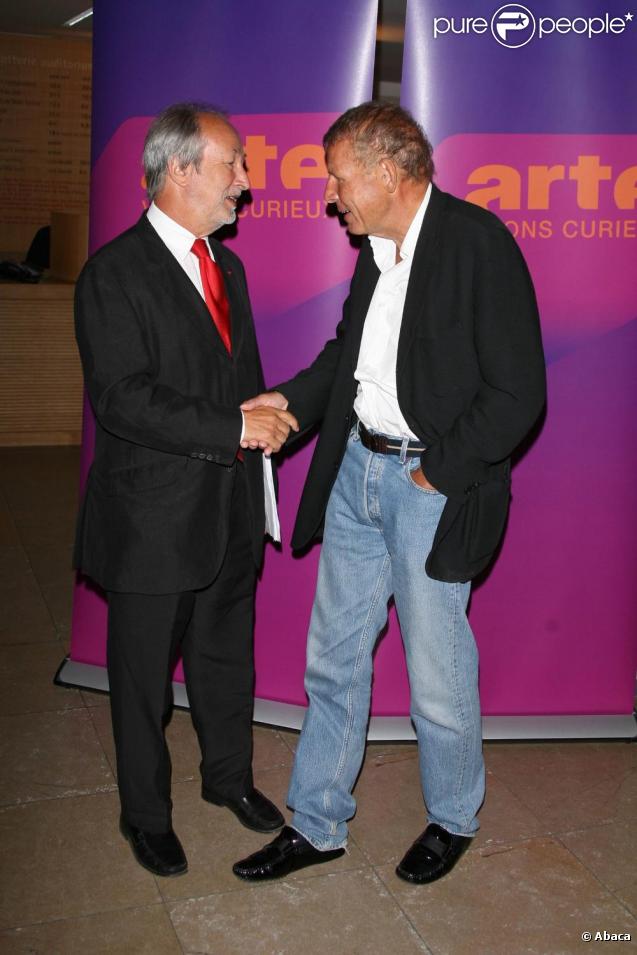 Patrick Poivre d'Arvor et Jérôme Clément à la rentrée de la chaîne Arte. 25/08/09