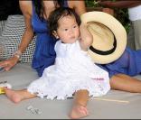 Joy avec son panama à St Barth, le 13 août 2009