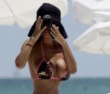 Shauna Sand en famille sur la plage de Miami, en compagnie de son boyfriend Antoine