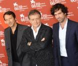 Jean-Hugues Anglade, Patrice Chéreau et Romain Duris lors du photocall du film Persécution lors du festival de Venise le 5 septembre 2009