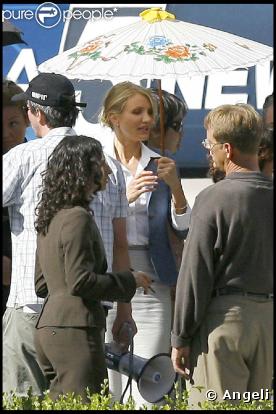 Cameron Diaz sur le tournage du  Frelon Vert , de Michel Gondry, à Century City, en Californie, le 5 septembre 2009 !