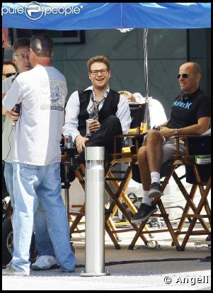 Cameron Diaz et Seth Rogen sur le tournage du  Frelon Vert , de Michel Gondry, aux studios de Century City, en Californie, le 5 septembre 2009 !