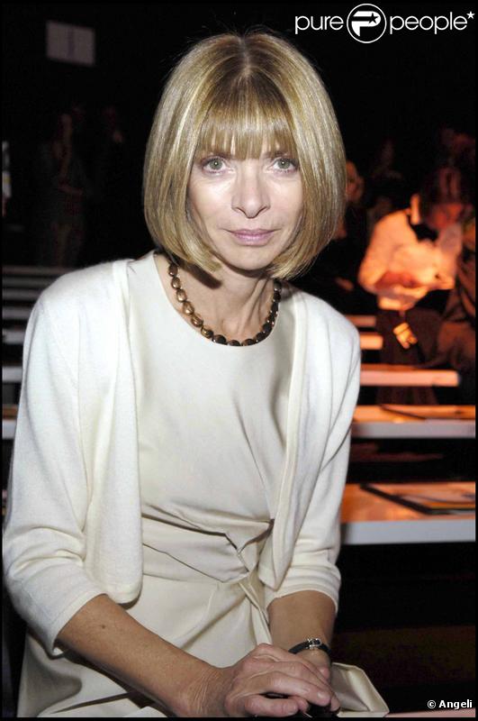 Anna Wintour au défilé Versace à Milan, le 29 septembre 2006 