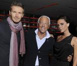 David et Victoria Beckham avec Giorgio Armani 