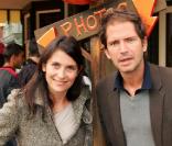 Géraldine Pailhas et son mari Christopher Thompson à Disneyland Paris, le 4 octobre 2004