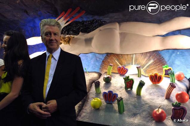 David Lynch, à l'occasion de l'inauguration de son exposition d'art aux Galeries Lafayette, sur le boulevard Haussmann, à Paris, le 8 septembre 2009 !