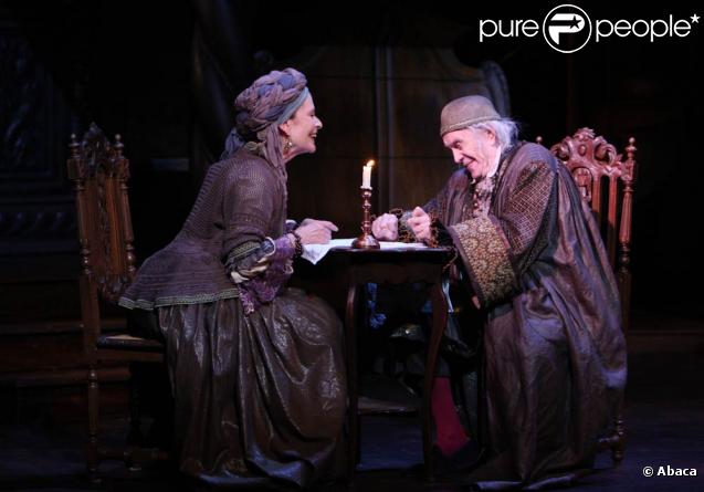Robert Hirsch avec Claire Nadeau lors de la générale de La Servante Amoureuse, le 8 septembre 2009 au Théâtre Hébertot