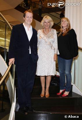 Camilla Parker Bowles avec son fils Tom et sa fille Laura, le 9 septembre 2009