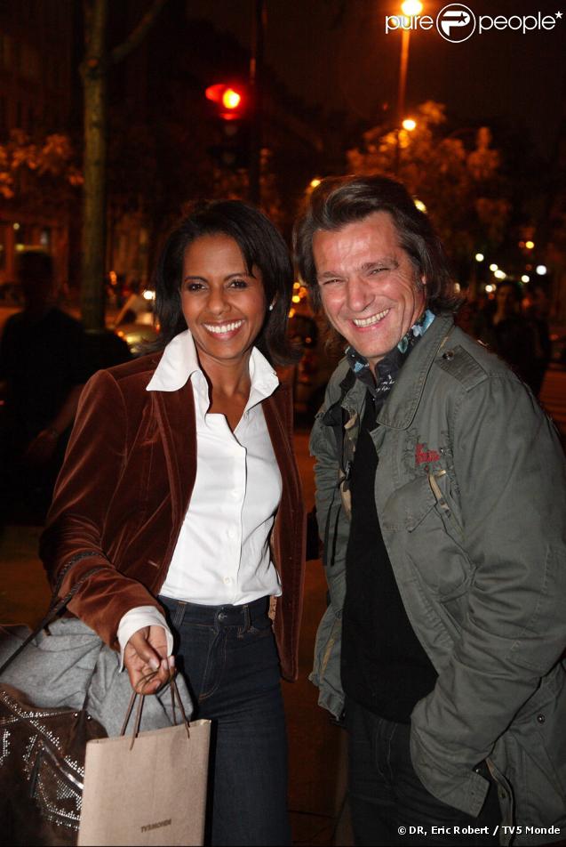 Audrey Pulvar et Yvan Le Bolloc'h lors de la soirée spéciale 25 ans de TV5 Monde le 17 septembre 2009 à Paris
