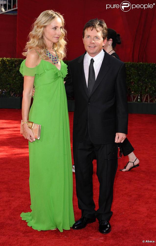 Tracy Pollan et Michael J. Fox à la 61 cérémonie des Emmy Awards. 20/09/09