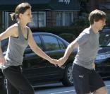 Tom Cruise et Katie Holmes en plein jogging hier à Boston!