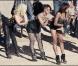 Jade Ewen, irrésistible pour ses débuts avec les Sugababes, lors du tournage du clip About a girl, le 22 septembre 2009