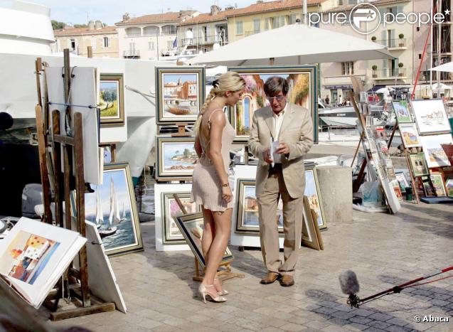 Loana en tournage avec Bernard Menez à Saint-Tropez (été 2006) 