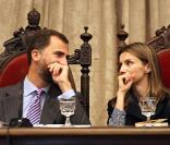 Letizia d'Espagne et son époux Felipe célèbrent la rentrée universitaire, à Salamanque. 29/09/09