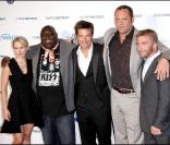 Vince Vaughn, Kristen Bell et Jason Bateman, présents hier soir à l'avant-première de leur film  Couples Retreat .  