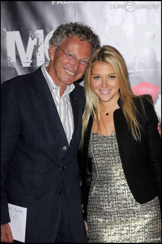 Générale de presse de Mozart, l'opéra rock, le 1er octobre 2009 au Palais des Sports de Paris : Nelson Monfort et sa fille Victoria 