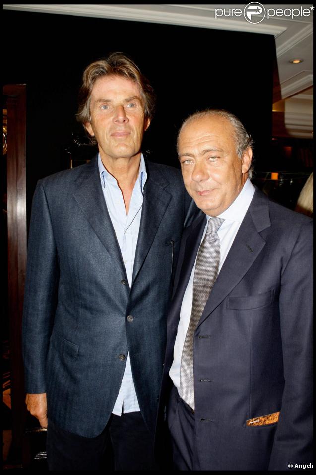 Dominique Desseigne et Fawaz Gruosi lors de la soirée présentation de la nouvelle collection De Grisogono à Paris le 8 octobre 2009