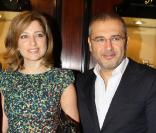 Elie Saab et sa femme lors de la soirée présentation de la nouvelle collection De Grisogono à Paris le 8 octobre 2009