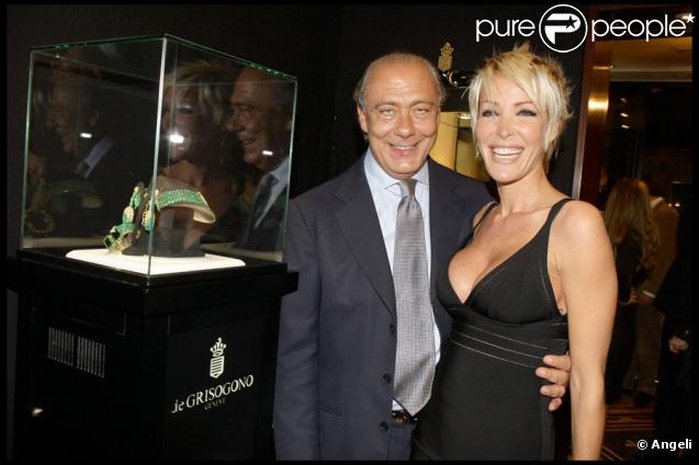Fawaz Gruosi et Ophélie Winter lors de la soirée présentation de la nouvelle collection De Grisogono à Paris le 8 octobre 2009
