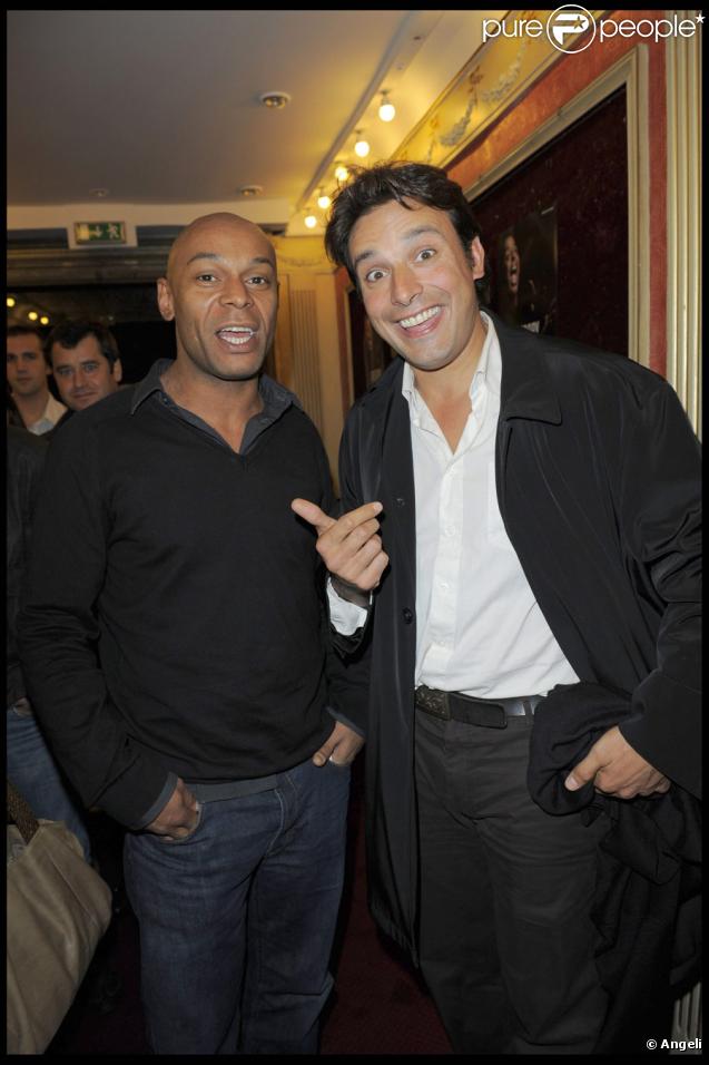 Denis Maréchal et Bruno Salomone lors du spectacle de Gregory Charles à Paris le 12 octobre 2009
