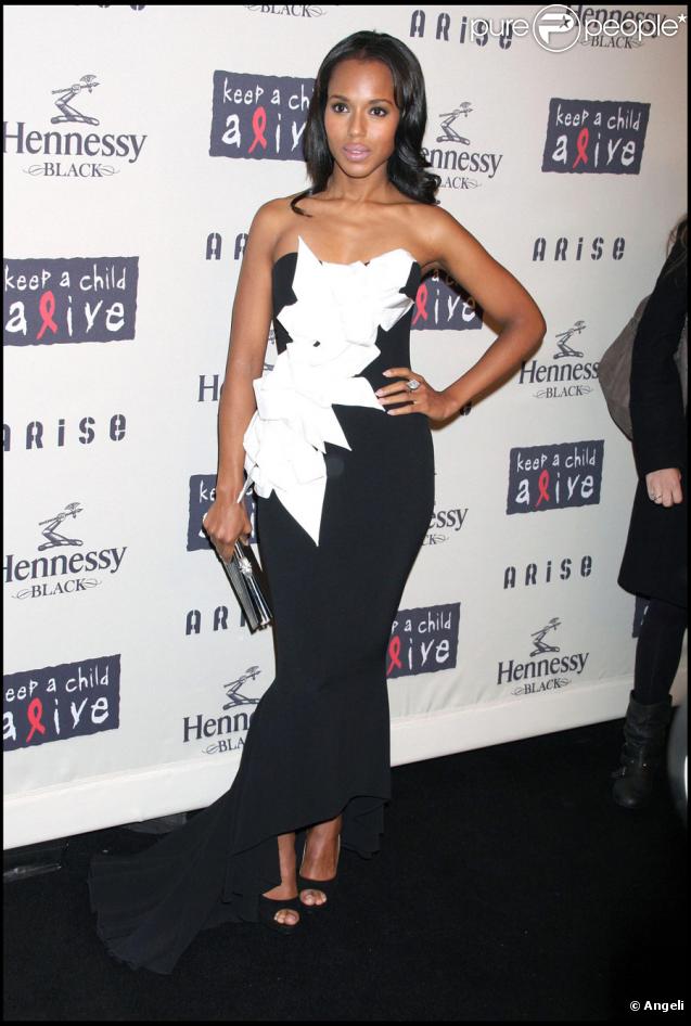 Kerry Washington lors de la soirée Black Ball, gala de charité pour la lutte contre le sida en Afrique et en Inde, le 15 octobre 2009 à New York 