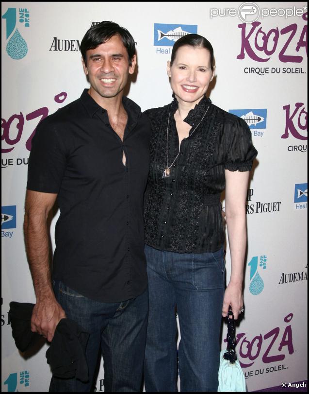 Reza et Geena Davis pour l'inauguration du spectacle Kooza du Cirque du soleil au profit de l'association One Drop à Santa Monica le 16 octobre 2009