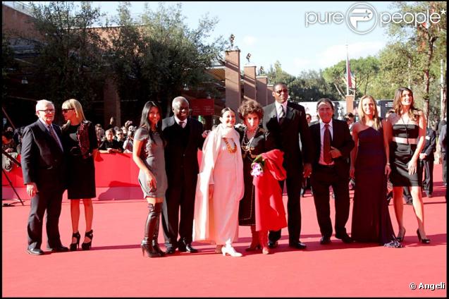 Pierre Cardin, Fanny Lu, Jacques Diouf, Carla Fracci, Gina Lollobrigida, Carl Lewis, Albano Carrisi, Valentina Vezzali et Elisa Isoardi, lors du 4e Festival du Film de Rome, le 16 octobre 2009 !
