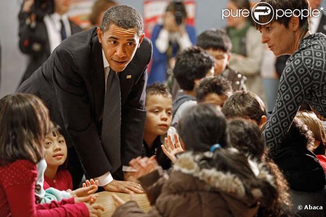 Barack Obama visite un école dans le Maryland, lundi 19 octobre 2009.