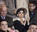 Rachida Dati au stade Chaban-Delmas, à Bordeaux, assiste au match qui oppose les Girondins de Bordeaux au Bayern de Munich. 21/10/09