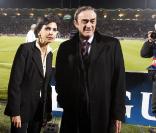 Rachida Dati et Jean-Louis Triaud au stade Chaban-Delmas, à Bordeaux, assiste au match qui oppose les Girondins de Bordeaux au Bayern de Munich. 21/10/09