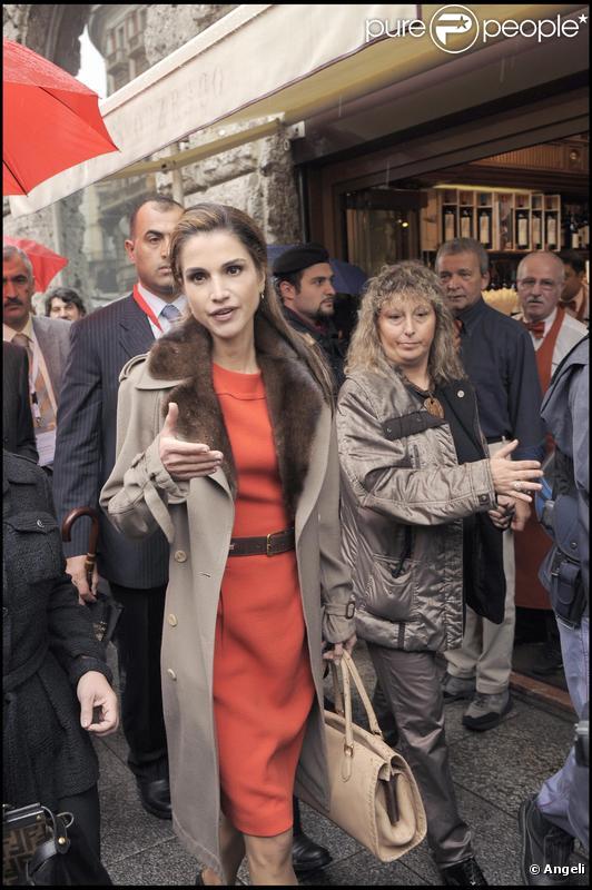 Rania de Jordanie poursuit sa visite officielle italienne, à Milan. 22/10/09