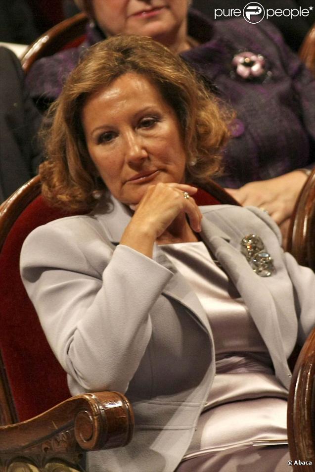 Paloma Rocasolano, la mère de la princesse Letizia d'Espagne, lors de la remise des Asturias Awards le 23 octobre 2009