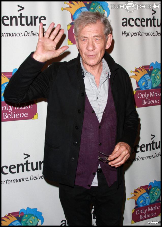 Ian McKellen lors de la soirée de gala pour le 10e anniversaire de l'association Only Make Believe à New York le 2 novembre 2009
