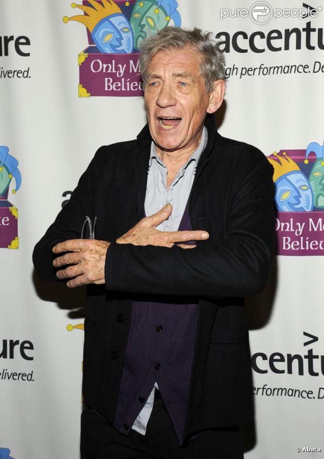 Ian McKellen lors de la soirée de gala pour le 10e anniversaire de l'association Only Make Believe à New York le 2 novembre 2009