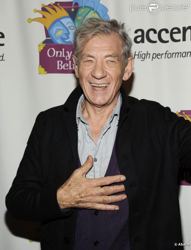 Ian McKellen lors de la soirée de gala pour le 10e anniversaire de l'association Only Make Believe à New York le 2 novembre 2009