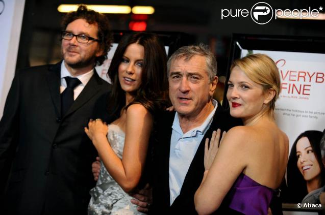 Kate Beckinsale, Robert de Niro et Drew Barrymore, à l'occasion de l'avant-première d' Everybody's fine , dans le cadre de l'AFI FEST 2009, à Los Angeles, le 3 novembre 2009.