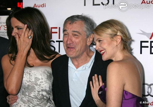 Kate Beckinsale, Robert de Niro hilare et Drew Barrymore, à l'occasion de l'avant-première d' Everybody's fine , dans le cadre de l'AFI FEST 2009, à Los Angeles, le 3 novembre 2009.